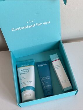 New Sealed MDacne Custom Acne Treatment Kit Cleanser Moisturizer Treatment Cream